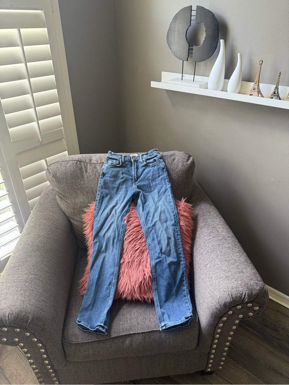 Zara high rise blue jeans size 24 XS high waist size 0-2